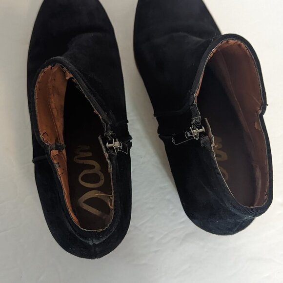 Sam Edelman Western Petty Suede Boot Black Leather Boho Stagecoach 7.5 - Picture 6 of 11